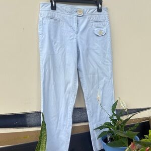elevenses Light Blue Women's Pants with Button-Front Detail